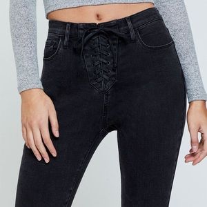Pacsun Black lace up high waisted skinny jeans